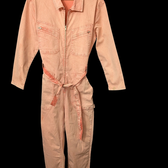 A. Helme Pink Jumpsuit with Belt Womens XL NEW - Picture 2 of 3